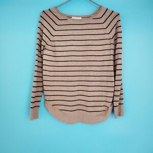 Pink Clover Sweater Size XS Beige Striped
